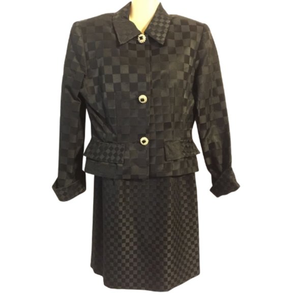 J S Boutique Black Cocktail Evening Sheath Dress & Matching Jacket Size 10 - Picture 1 of 11